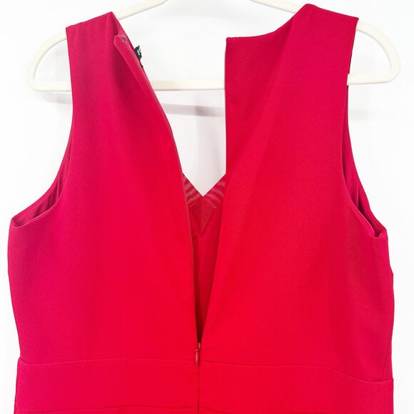 Express Womens Going Out Ponte Knit V-Neck Sleeveless Wide‎ Leg Jumpsuit Size 14 - Picture 5 of 8